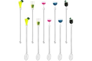 ZBHDEYG Frullatore da 10 pezzi, set da cocktail, accessori per bar da giardino, decorazione bar, asta mixer per bevande, bacchetta per bicchieri da vino