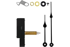 DEEWISH Albero Totale Lungo 32 mm/ (1-1/4 Pollici) Meccanismo dell'orologio Movimento al Quarzo di Riparazione, Coppia Elevata, Funzionamento a Batteria, Orologio Silenzioso, lancette Nere Incluse C