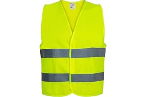 ‎PROOF COMFORT&SAFETY PROOF COMFORT & SAFETY Warnweste Auto Reflektorweste Leuchtweste Fahrrad Fahrradweste Reflektierend Sicherheitsweste Reflektierende Weste Unfallweste Pannenhilfe 1 Stück Leuchtend Gelb XXXL