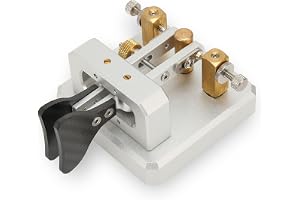 Mini CW Key Automatisk Morse, Morse Keyer Shortwave Radio Morse Telegraph Key för Camping, POTA, SOTA, LOTA, Double Paddle Morse Code Key