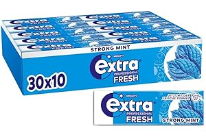 ‎EXTRA Extra Professional Fresh Strong Mint, Zuckerfreier Kaugummi, Multipack mit 30x10 Dragees, Für frischen Atem