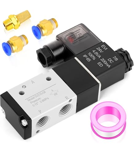 Heschen Électrovanne Pneumatique 3V210-08-NC 24VAC - 2 Positions 3 Voies Normalement Fermée