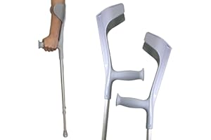 GERCARE Par de Muletas Adulto Ortopédicas. Muletas Regulables en Altura hasta 7 Posiciones. Muletas Adulto Mujer como Muletas Adulto Hombre. Muleta De Aluminio. Muletas con Contera Antideslizante. Color Gris