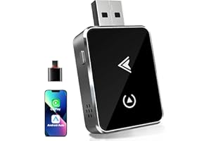 PARPAT Adattatore Wireless 2-in-1 per CarPlay & Android Auto – Upgrade 2025, Adattatore USB/Type-C senza fili, Connessione Veloce e Stabile senza Ritardi, Compatibile con iOS 10+ e Android 11+