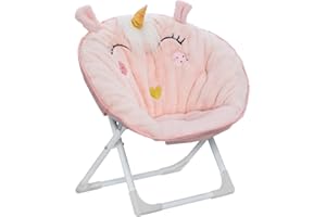 ATMOSPHERA CREATEUR D'INTERIEUR - Poltrona per bambini pieghevole con unicorno rosa chiaro