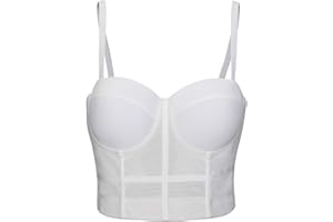 Woboren Corsetto da Donna con Reggiseno,Top Corto con Bustino di Strass