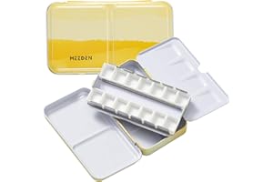 MEEDEN Palette Aquarelle Vide de Voyage: Boîte Aquarelle de Poche en Métal avec 12 Demi-godets - Palette Peinture Portable pour Artistes et Amateurs de Peinture