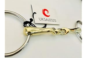 UKSALES25 Loose Ring Snaffle Bit Verbindend Angled (Horse Bits) (5.5")