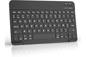 SENGBIRCH Clavier Bluetooth sans FI [AZERTY Français] Léger Mince pour iOS iPad, iPad Pro, iPad Air, Mac, Tablette Android Samsung Galaxy, Xiaomi Pad 5, Huawei, Lenovo, Noir