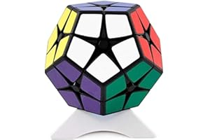 FunnyGoo Oostifun MO Fang GE 12 Surface 2x2x12 Megaminx 2x2 Dodecahedron Cube Smooth Puzzle Mofangge Kibiminx Smooth Twist Puzzle Cube Superficie esmerilada Negro con Soporte para un Cubo