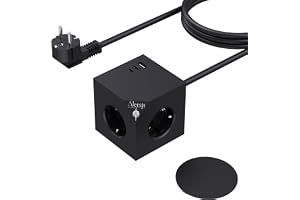 PD20W strömuttagskub med 3 USB, magnetisk bas kub flera uttag, 6-i-1 grenuttag med strömbrytare, 3680 W/16 A strömkub väggutt