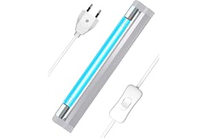 BrightArk 6W bakteriedödande UV-lampa UVC ultraviolett ozonlampa med sladd och kontakt, UV-desinfektion UVC-sterilisering 253,7 nm för skor, garderob, badrum, frisk luft