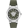 Versace Men Analogue Swiss Quartz Watch with Leather Strap VE7E00123