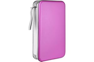 LIOVODE Estuche para DVD, 48 capacidad para CD, portátil, soporte para CD, de plástico duro, organizador para coche