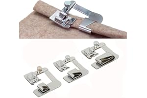 Windman Wide Rolled Hem Presser Foot 7mm Bar 3pcs 4/8 6/8 8/8 Adjustable Hemmer Foot Set Kit Sewing Machine Foot Hemmer Foot Set for Brother Singer Janome Kenmore Domestic Sewing Accessories feet by