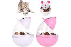 ZRWLZT Bola de Comida para Gato y ratón Alimentador Interactivo para Gatos Dispensador de Comida Lenta, Tumbler Comida para Perro, Pelota, Animal Gato y Perro Educativo, Juguete 2 Piezas