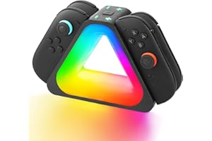 CBDYWVR Charging Dock for Switch 2 (2025), with 7 Colors RGB Lights, 4 in 1 Switch2 Joy Cons Controllers Fast Charging Station with Type-C Cable
