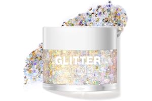 LANGMANNI Holografischer Körper Glitter Gel/Lidschatten Kosmetik-Grade für Körper,Gesicht,Haar und Lippe.Farbveränderndes Glitter Gel unter Licht. -1.35 oz (8# Golden Starlight)