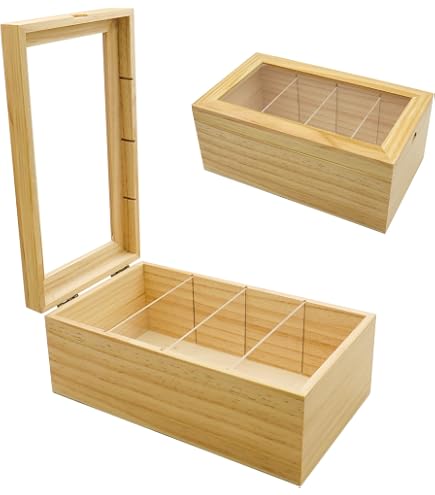 Boîte à Fiches En Bois Avec Couvercle - 22x12,6x9 Cm - 4 Séparateurs + 400 Fiches D'index