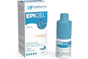 Trebifarma Epigel Idrogel Soluzione Oftalmica Lubrificante per Cani, Gatti, Conigli e Cavalli Non DPA – Funzione Idratante e Lenitiva per Occhi Sensibili, Secchezza e Irritazioni – Uso Diurno, 10 ml