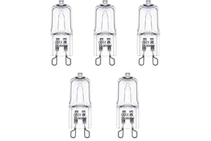 Żarówki palnika woskowego DoRight 5-Pack G9 Żarówki halogenowe 40W, Żarówka palnika woskowego Ciepła biała 2700K G9 Ściemnialna żarówka kapsułkowa halogenowa 220-240V do Lampy Topionej Woskiem
