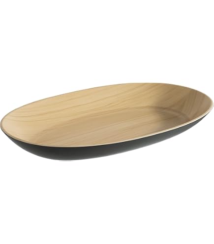 APS Vaschetta GN 1/2 Frida In Melamina – 32,5x26,5 Cm, Altezza 7,5 Cm, 4 Litri, Nero Effetto Legno, Infrangibile