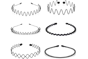 KELUBATU Mens Sports Hair Bands For Men, Non-Slip Fashion Headband, Metal Hairband for Men, Hair Hoop For Outdoor Sports, Weddings And Daily Wear (6 Pieces)