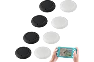 GBULTR 4 Paare Joystick Kappen, Ersatzkappe für Nintendo Switch/Lite/OLED Controller, Thumb Grip Analog Stick Cover für Joy Con Controller, Silikon Joystick-Griffkappen, Schwarz und Weiß - 8 Stück