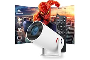 2025 OptiZen Mini Projector, 720p HD & 4K Support, Portable Projector with WiFi 6 & Bluetooth 5 Auto Keystone Correction, Works with Android, USB, HDMI, TV Stick, Tablet, 12,000 Lumens, 180° Rotation