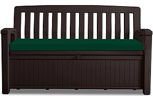 GO4DEMAND Waterproof Garden Bench Cushion 128x50x5cm Outdoor Bench, Eden & Storage Bench Seat Pad Only Extra Thick Swing Bench Patio Furniture Pads Durable & Easy to Clean Removable Cover (Green)