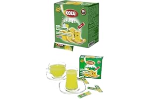 KOZA Zitrone Instant Getränkepulver Stick einzeln Verpackt 50er Pack | Pulver für Heiß oder Kalt Getränk | Türkischer Tee | Ice Tea Pulver Zitrone | Eistee Lemon | Cay | Teepulver |