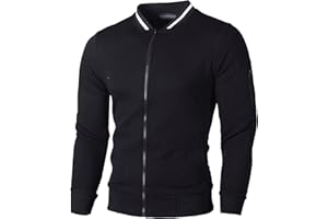 Sprifloral Mens Full-Zip Fleece Sweatshirt Lightweight Active Jacket Casual Long Sleeve Coat