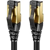 deleyCON 0.82 ft CAT8.1 LAN Cable Patch Network - RJ45 LAN DSL Copper S/FTP | Short Network Cable 25cm Copper Cat.8 Ethernet