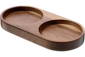 YQQYG Salt and Pepper Grinder Mill Tray, Salt and Pepper Holder, Acacia Wood Tray, Fit Many Mills & Shakers, Grinder Accessories