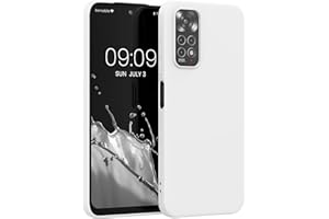 kwmobile Carcasa para Xiaomi Redmi Note 11 / Note 11S Funda - Ultrafina de TPU y Silicona con Bordes elevados anticaídas - Blanco Mate