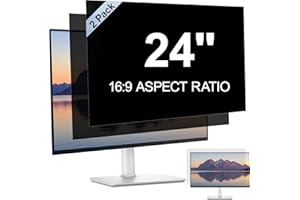 Pozlle 2 Pack Computer Privacy Screen for 24" 16:9 Aspect Ratio Widescreen Monitor, Anti Spy Blue light Glare Blocking Film, PC Privacy Screen Filter