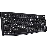 Logitech K120 Tastiera con Cavo per Windows, USB Plug-and-Play, Dimensioni Standard, Resistente agli Schizzi, Barra Spaziatri