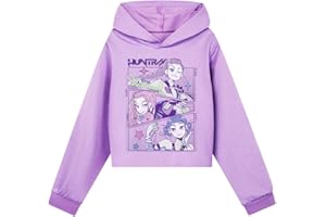 YiJee Sudaderas KPOP Huntrix para Niñas, Sudadera Corta con Capucha, Moda Y2K Hip Hop Streetwear para Niñas Niños y Fans de K-Pop