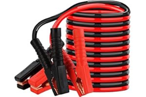 Cdemiy Jump Leads for Car, 3m Heavy Duty Jump Leads, 600A Car Battery Booster, Jumper Cables Car Battery Cable with Crocodile clip, for Petrol Diesel Carengines Car Compressor