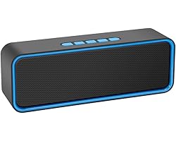 Kolaura Portable Wireless Speaker, Bluetooth 5.0 Speaker with 3D Stereo HiFi Bass, 1500mAh Battery, 12 Hour Playtime (Blue)