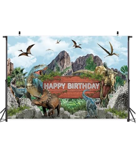 Jurassic Dinosaurussen Deur Banner - Stoffen Foto Achtergrond Met Gezichtsgat 90x180cm