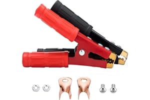 HuaLiSiJi Heavy Duty Crocodile Clips1000A Jump Leads Clamps Heavy Duty 16.5cm Battery Crocodile Clips Large Pure copper, with Insulating Sheath For Cars,Trucks, Ships (2 PCS)