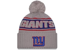 New Era NFL Gorro con pompón Sideline 2024 Fútbol Americano Logotipo del Equipo Beanie Gorro de Invierno Gris