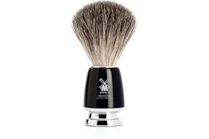 MÜHLE Blaireau de rasage en poils de blaireau purs et manche en résine précieuse noire et accents métalliques