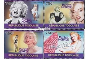 Prophila Collection Togo 3529-3532 (Completa.edición.) Nuevo con Goma Original ** MNH 2010 Marilyn Monroe (Sellos para los coleccionistas) Celebridades/Cine/Teatro/Radio