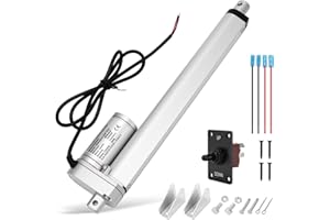 WODHMIEY 1500N Linearantrieb,100/150/200/250/300/450 mm DC 12V Elektrozylinder Set mit manuellem Schalter IP65 10 mm/s Hubmotor für Fensteröffner Sofas Pflegebetten Türen Gewerbe DIY Auto Möbel 250mm