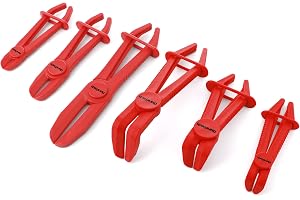 DURATECH Slangklämma tång 6 st, rak och 90 vinklad slang nyp av tång, plastledningsklämma tång set för flexibla slangar bräns