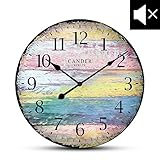 Cander Berlin MNU 7235 Vintage Wanduhr aus MDF mit lautlosem...