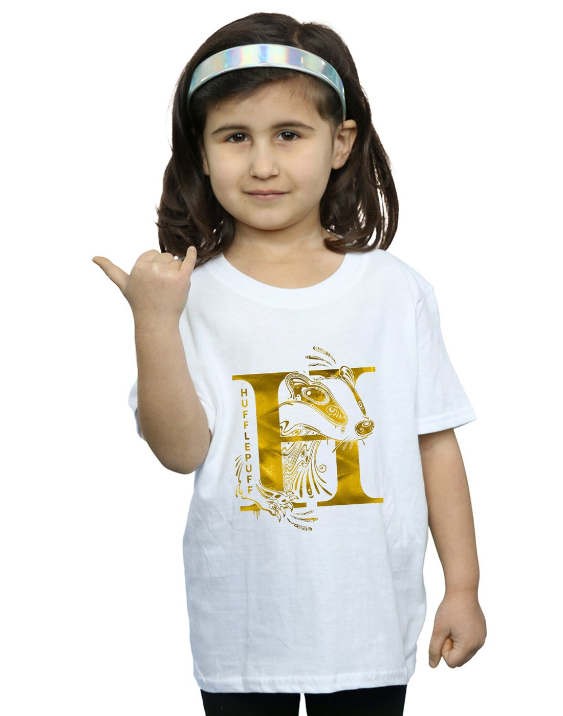 Absolute-Cult-Harry-Potter-Mdchen-Hufflepuff-Badger-T-Shirt