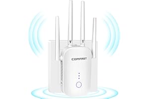XTOERBUY WiFi Extender WiFi Repeater, 1200Mbps WiFi Extenders Signal Booster for Home w/Ethernet Port, 2.4GHz & 5GHz Dual Band Internet Repeater WiFi Signal Booster, Up to 8000Sq. ft and 35+ Devices (White)